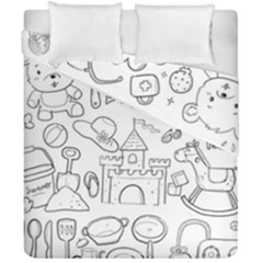 Baby Hand Sketch Drawn Toy Doodle Duvet Cover Double Side (california King Size) by Pakrebo