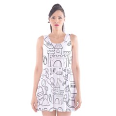 Baby Hand Sketch Drawn Toy Doodle Scoop Neck Skater Dress by Pakrebo