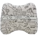 Baby Hand Sketch Drawn Toy Doodle Velour Head Support Cushion View2