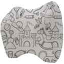 Baby Hand Sketch Drawn Toy Doodle Velour Head Support Cushion View4