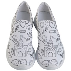 Baby Hand Sketch Drawn Toy Doodle Women s Lightweight Slip Ons by Pakrebo