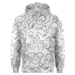 Baby Hand Sketch Drawn Toy Doodle Men s Overhead Hoodie by Pakrebo