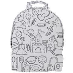 Baby Hand Sketch Drawn Toy Doodle Mini Full Print Backpack