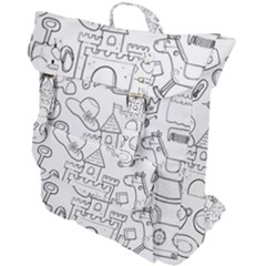 Baby Hand Sketch Drawn Toy Doodle Buckle Up Backpack