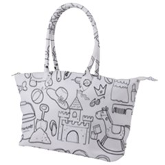 Baby Hand Sketch Drawn Toy Doodle Canvas Shoulder Bag by Pakrebo