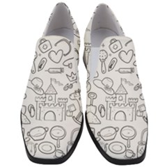 Baby Hand Sketch Drawn Toy Doodle Slip On Heel Loafers by Pakrebo