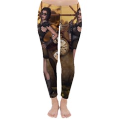 Wonderful Steampunk Lady Classic Winter Leggings by FantasyWorld7