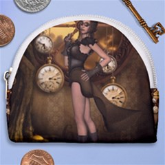 Wonderful Steampunk Lady Horseshoe Style Canvas Pouch by FantasyWorld7