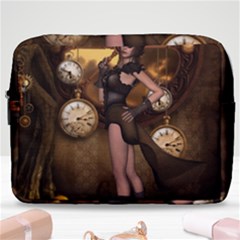 Wonderful Steampunk Lady Make Up Pouch (large) by FantasyWorld7