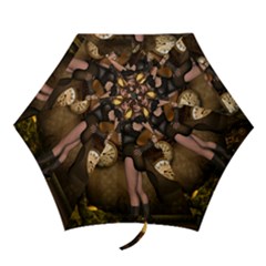 Wonderful Steampunk Lady Mini Folding Umbrellas by FantasyWorld7