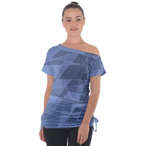 Lines Shapes Pattern Web Creative Tie-up Tee by Pakrebo