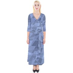 Lines Shapes Pattern Web Creative Quarter Sleeve Wrap Maxi Dress by Pakrebo