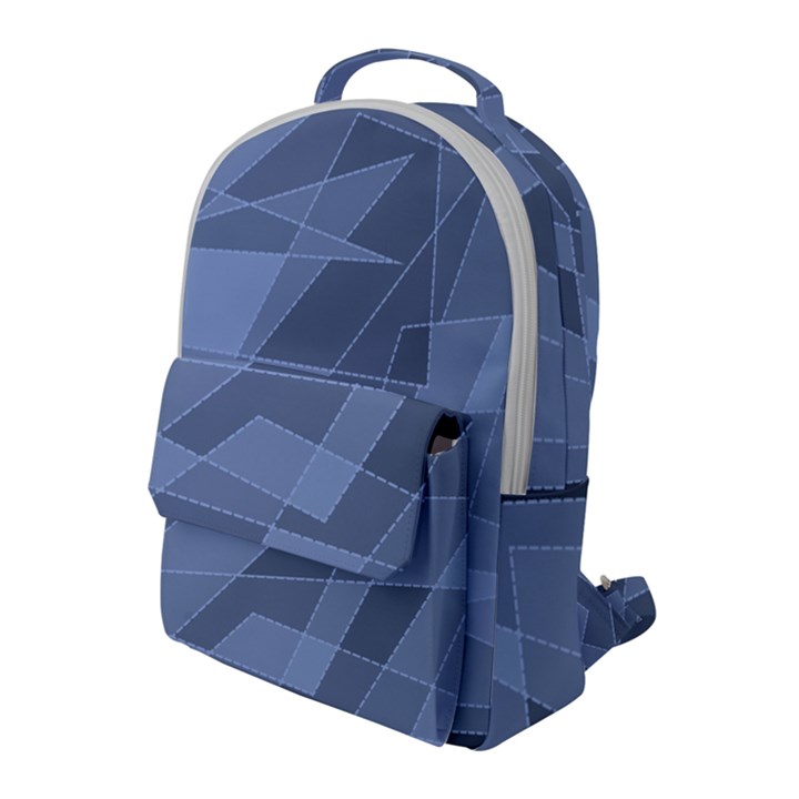 Lines Shapes Pattern Web Creative Flap Pocket Backpack (Large)