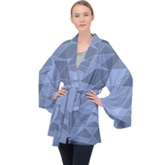 Lines Shapes Pattern Web Creative Velvet Kimono Robe by Pakrebo