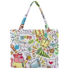 Doodle New Year Party Celebration Mini Tote Bag by Pakrebo