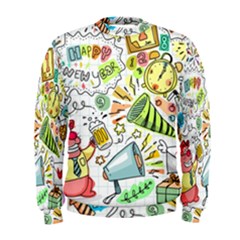 Doodle New Year Party Celebration Men s Sweatshirt by Pakrebo