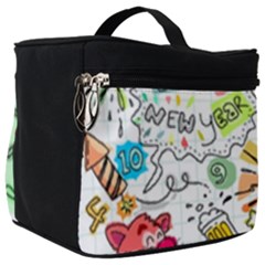 Doodle New Year Party Celebration Make Up Travel Bag (big) by Pakrebo