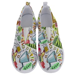 Doodle New Year Party Celebration No Lace Lightweight Shoes by Pakrebo