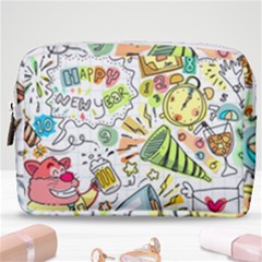 Doodle New Year Party Celebration Make Up Pouch (medium) by Pakrebo