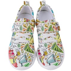 Doodle New Year Party Celebration Women s Velcro Strap Shoes by Pakrebo