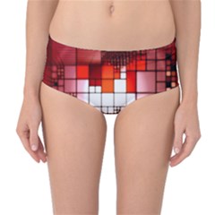 Pattern Structure Light Patterns Mid-waist Bikini Bottoms by Pakrebo