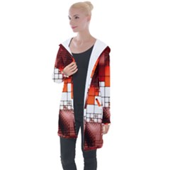 Pattern Structure Light Patterns Longline Hooded Cardigan