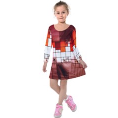 Pattern Structure Light Patterns Kids  Long Sleeve Velvet Dress by Pakrebo