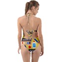 Fabric Cloth Textile Clothing Halter Cut-Out One Piece Swimsuit View2