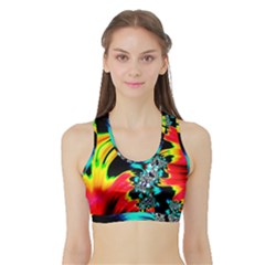 Fractal Mandelbrot Art Wallpaper Sports Bra With Border by Pakrebo