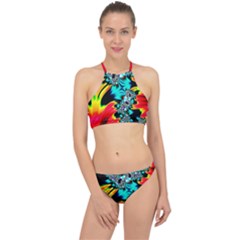 Fractal Mandelbrot Art Wallpaper Racer Front Bikini Set by Pakrebo