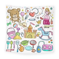 Baby Equipment Child Sketch Hand Square Tapestry (large) by Pakrebo