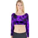 Purple Pattern Background Structure Long Sleeve Crop Top View1