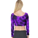 Purple Pattern Background Structure Long Sleeve Crop Top View2