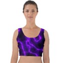 Purple Pattern Background Structure Velvet Crop Top View1