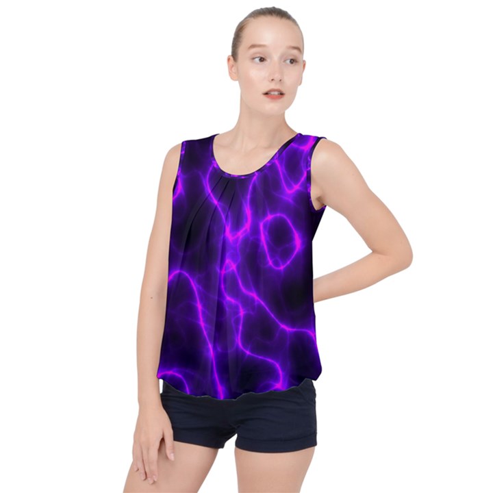 Purple Pattern Background Structure Bubble Hem Chiffon Tank Top