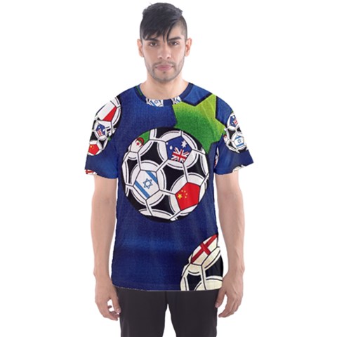 Textile Football Soccer Fabric Men s Sports Mesh Tee by Pakrebo