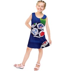 Textile Football Soccer Fabric Kids  Tunic Dress by Pakrebo