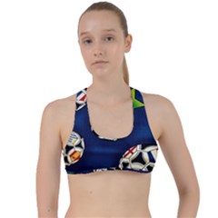 Textile Football Soccer Fabric Criss Cross Racerback Sports Bra by Pakrebo