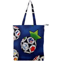 Textile Football Soccer Fabric Double Zip Up Tote Bag