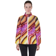 Fractal Mandelbrot Art Wallpaper High Neck Windbreaker (women)