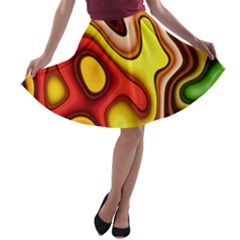 Pattern Background Structure A-line Skater Skirt by Pakrebo