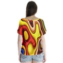 Pattern Background Structure V-Neck Flutter Sleeve Top View2