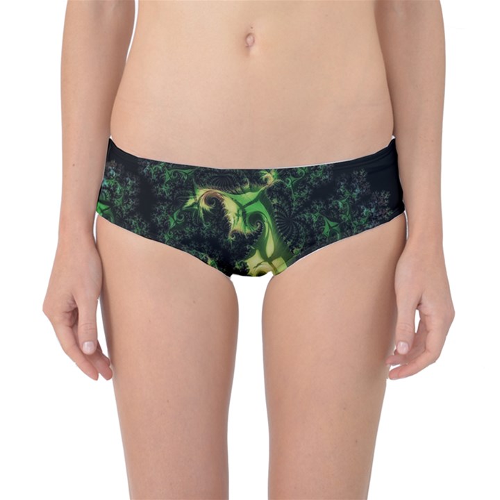 Fractal Cauliflower Green Rendered Classic Bikini Bottoms