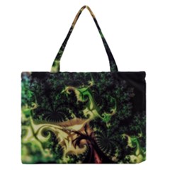 Fractal Cauliflower Green Rendered Zipper Medium Tote Bag by Pakrebo