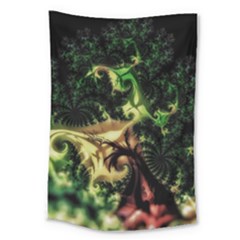 Fractal Cauliflower Green Rendered Large Tapestry