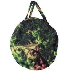 Fractal Cauliflower Green Rendered Giant Round Zipper Tote by Pakrebo