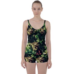 Fractal Cauliflower Green Rendered Tie Front Two Piece Tankini by Pakrebo