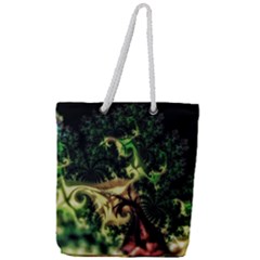 Fractal Cauliflower Green Rendered Full Print Rope Handle Tote (large) by Pakrebo