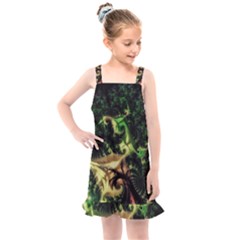 Fractal Cauliflower Green Rendered Kids  Overall Dress by Pakrebo