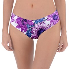 Fabric Flowers Floral Design Reversible Classic Bikini Bottoms by Pakrebo